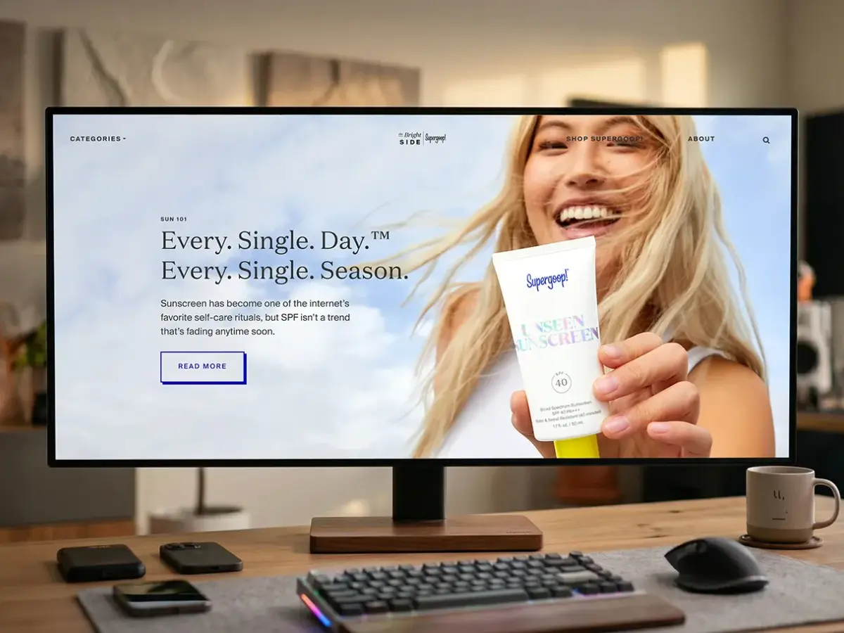 Supergoop Brightside blog home